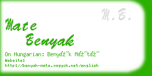 mate benyak business card